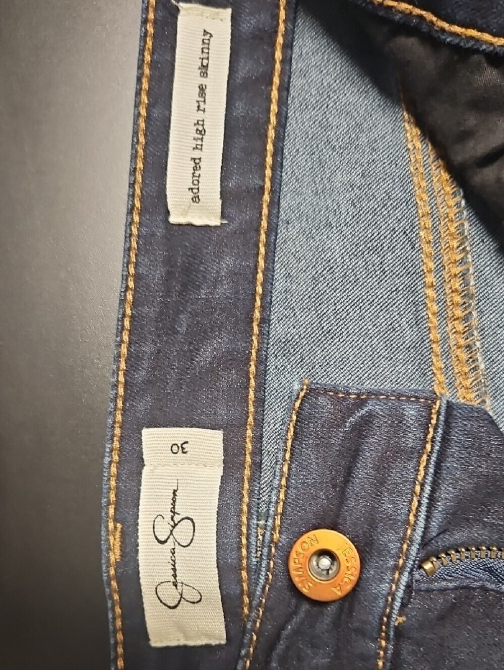 Jessica Simpson Women’s Dark Blue Adorable High Rise Skinny Jeans Size 30 - Picture 3 of 7